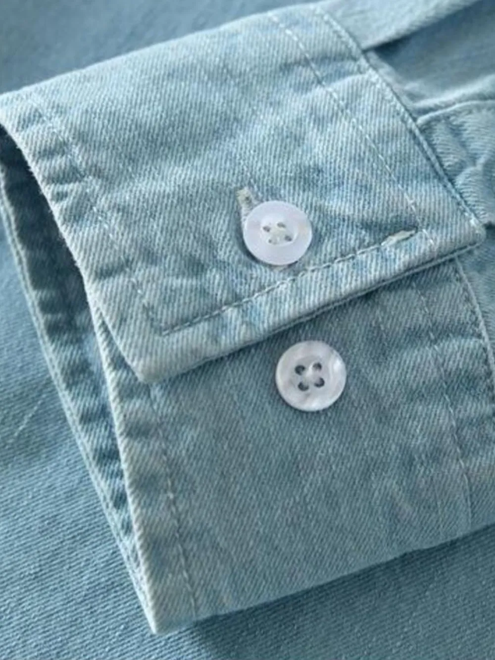 Men's Full Size Button Up Long Sleeve Denim Shirt Plus Size, image 6