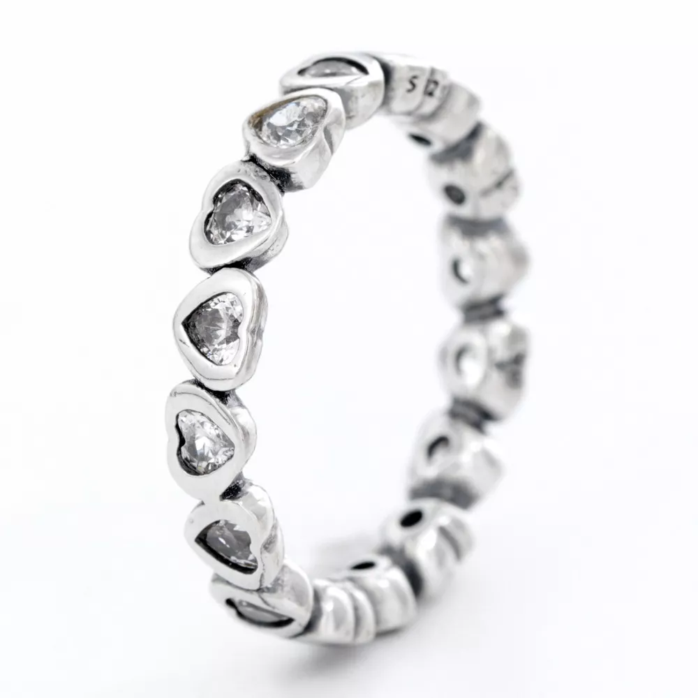 925 Sterling Silver Zircon Heart Ring