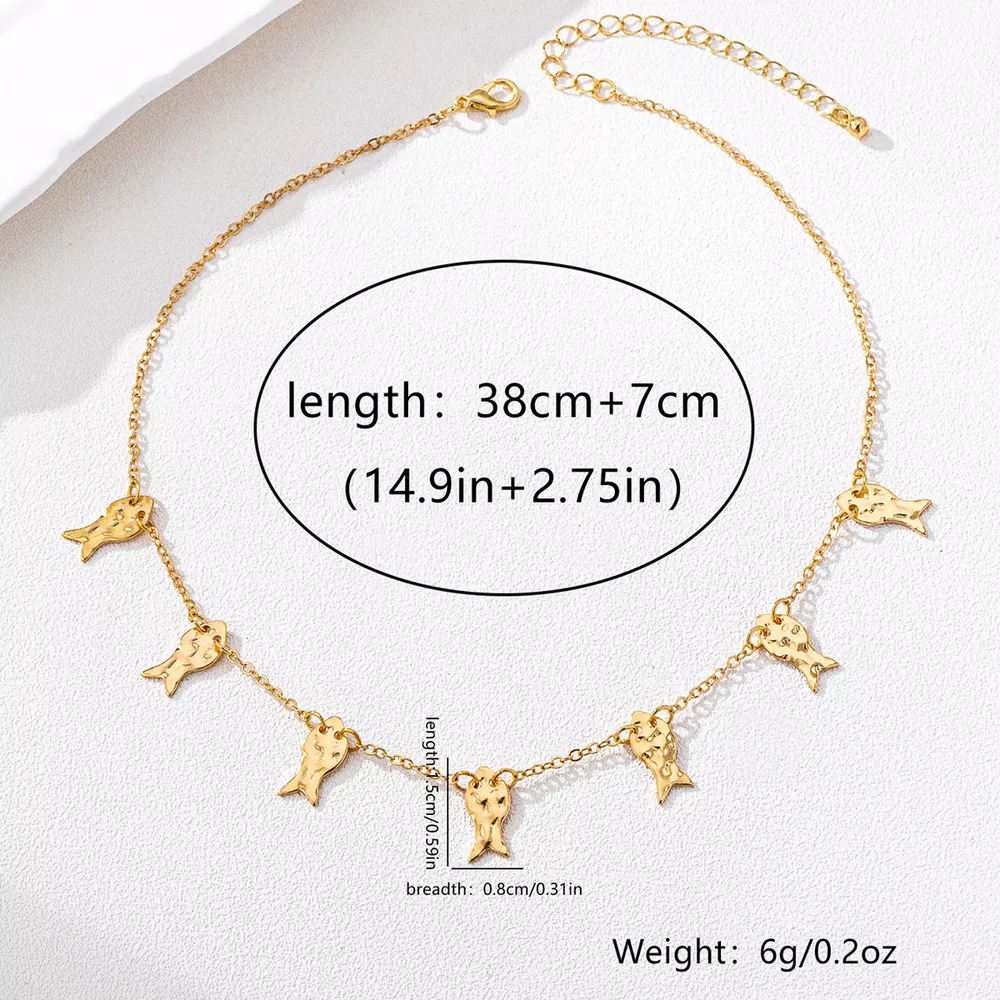 18K Gold-Plated Fish Charm Necklace, image 4