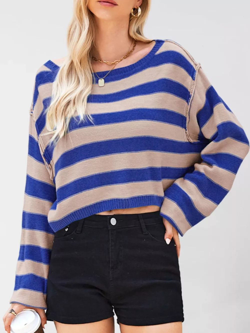 Striped Boat Neck Sweater, image 3