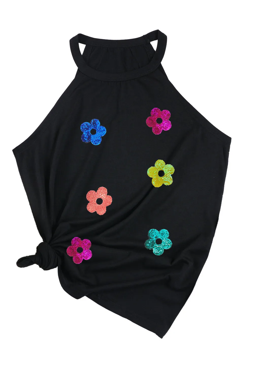 Sequin Flower Round Neck Tank, image 3