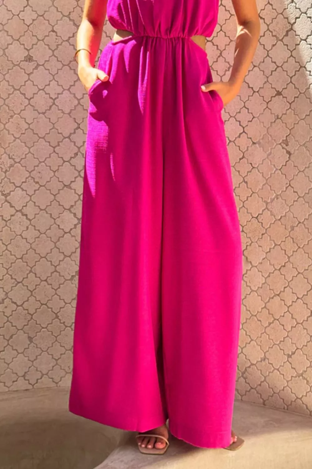Cutout Sleeveless Wide Leg Jumpsuit, image 5