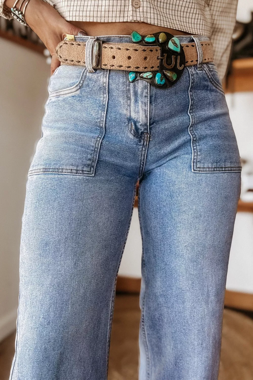 Turn-up Cuffs Loose Jeans, image 4