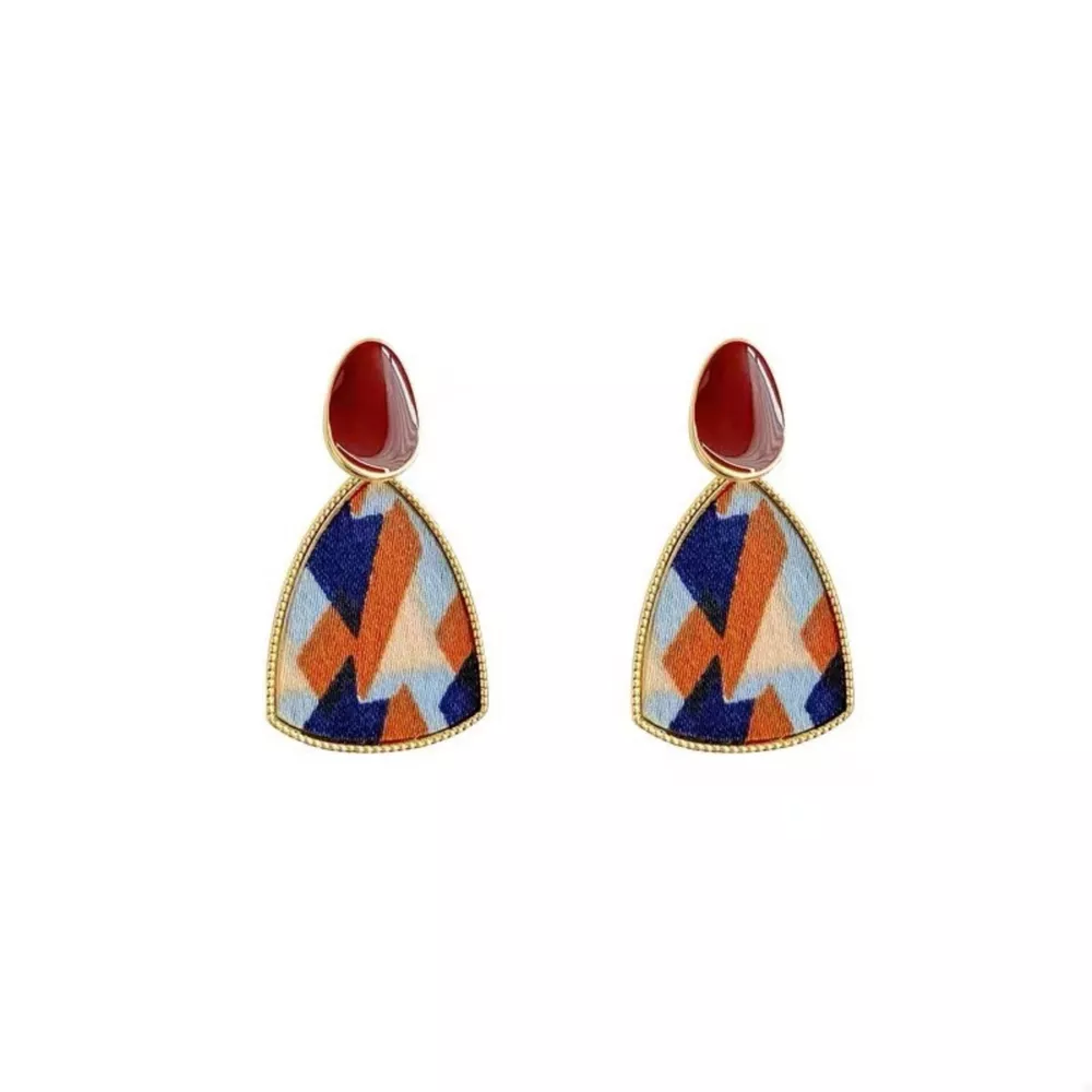 Colorful Abstract Pattern Drop Earrings, image 4