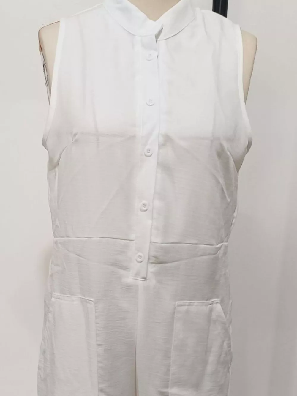 Full Size Button Front Sleeveless Jumpsuit Plus Size, image 12
