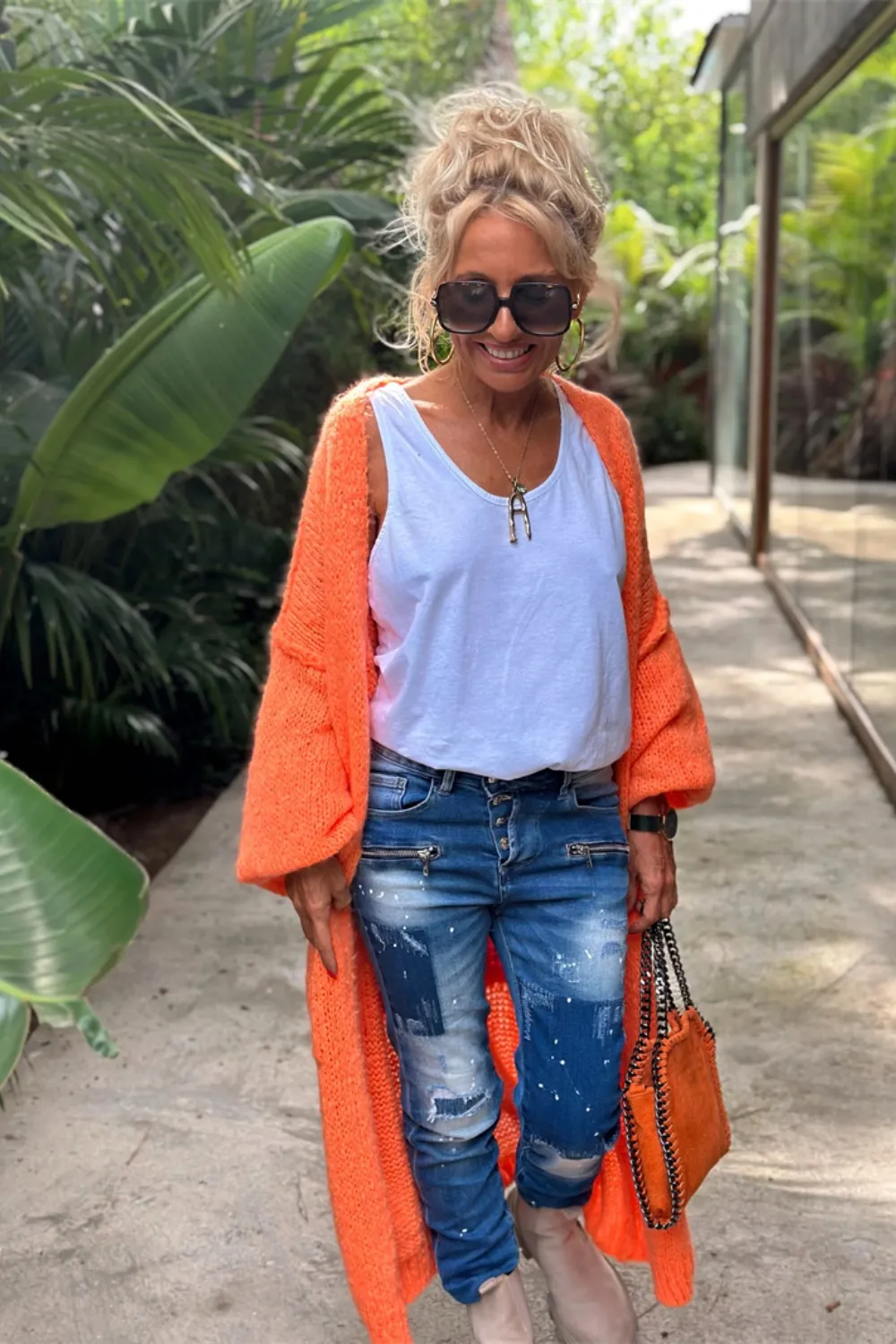 Letter Dropped Shoulder Long Sleeve Cardigan, image 14