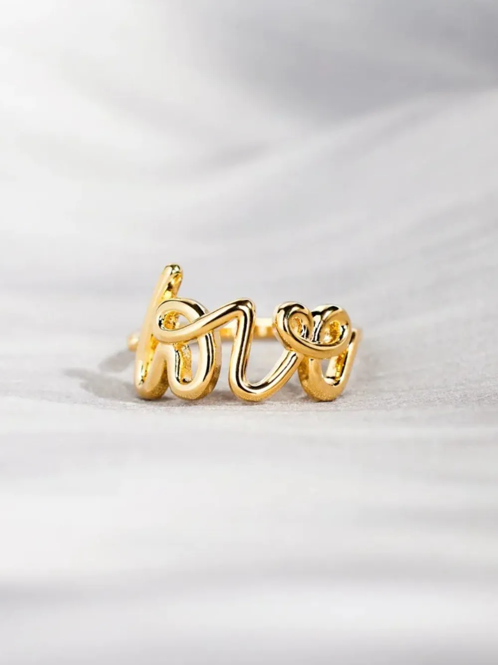 LOVE 18K Gold-Plated 925 Sterling Silver Ring, image 3