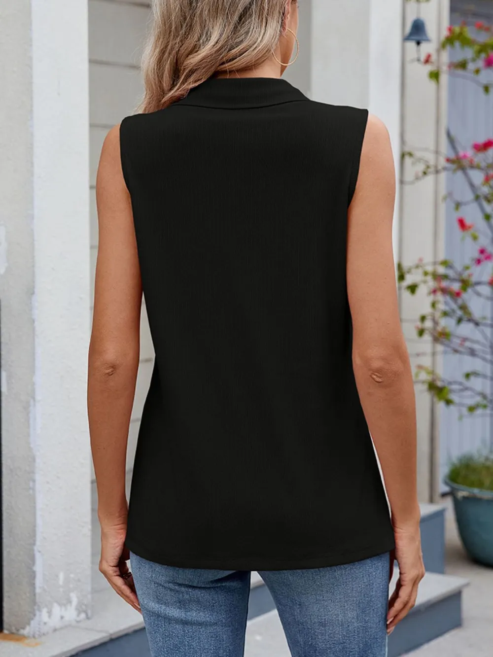 Quarter Zip Collared Tank, image 5