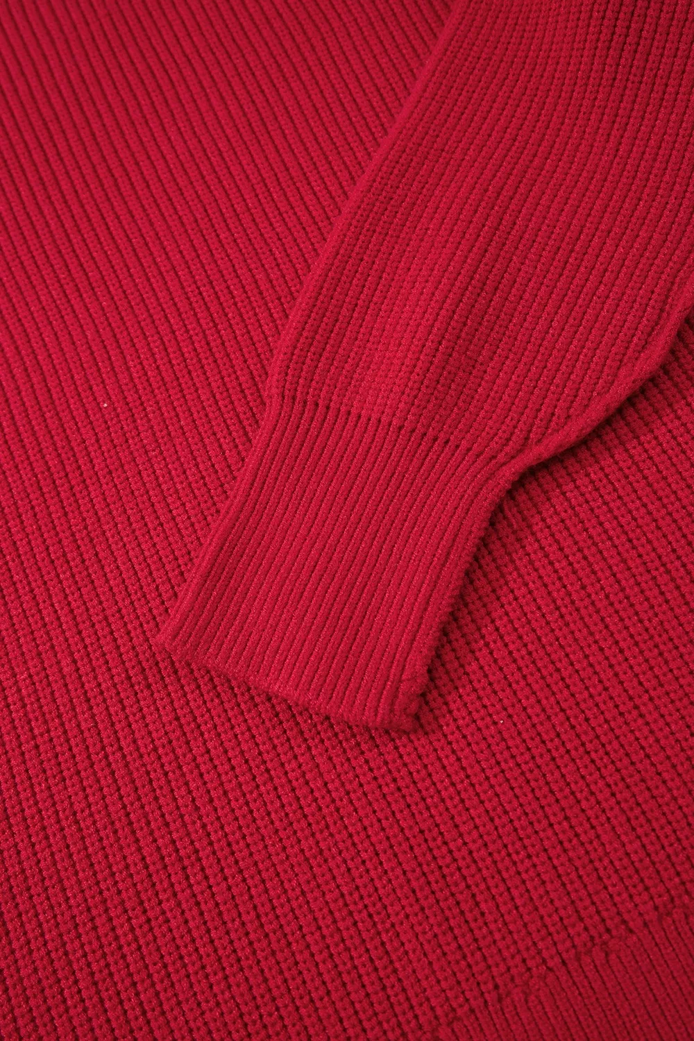 Long Sleeve Ribbed Knit Stand Neck Regular Fit Sweater, image 10