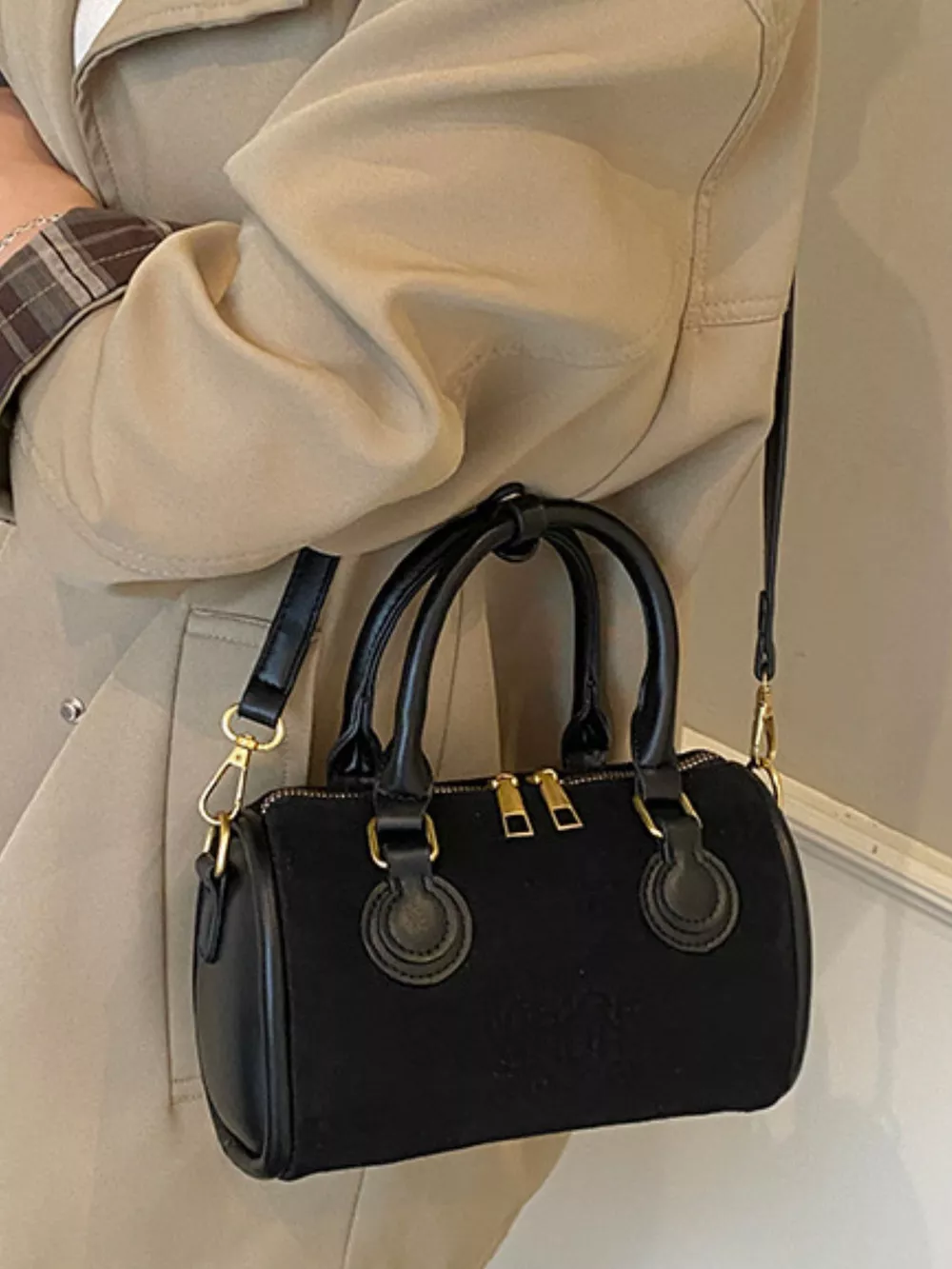 Barrel Crossbody Bag with Top Handle, image 2