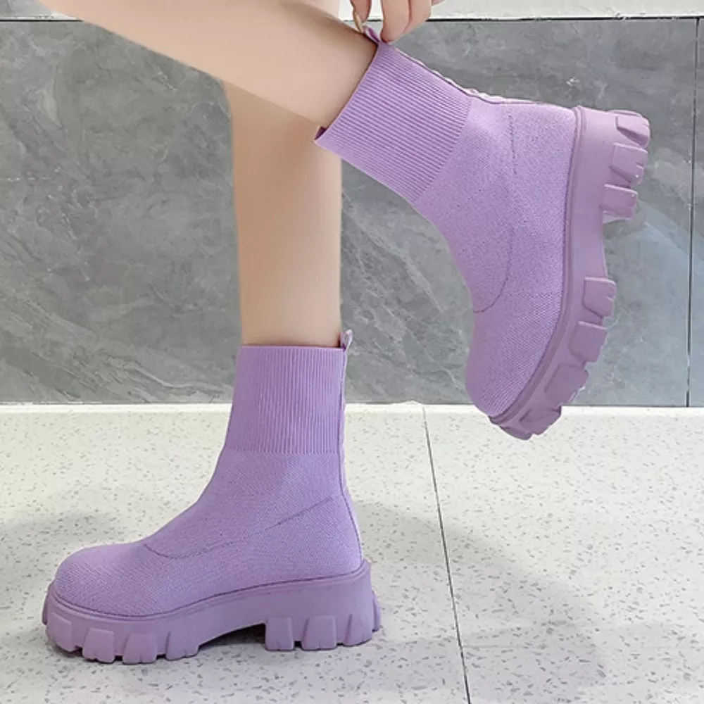 Round Toe Block Heels Boots, image 22
