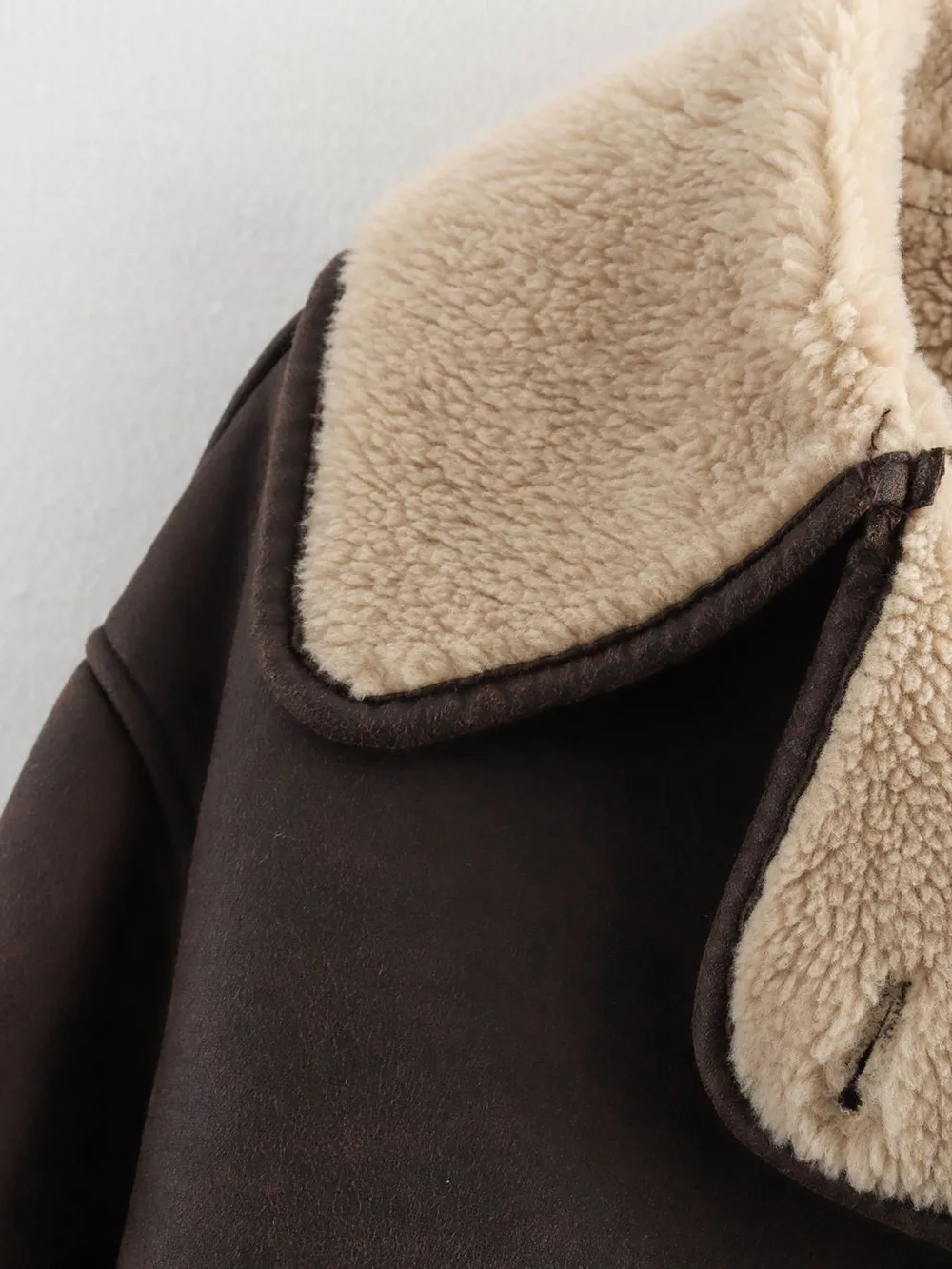 Collared Neck Long Sleeve Plush Jacket, image 10