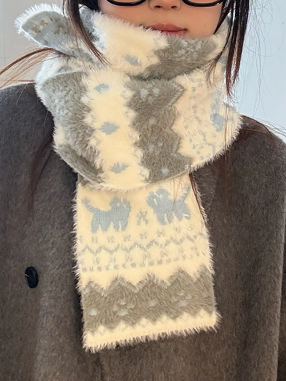 Animal Pattern Fuzzy Scarf, image 4