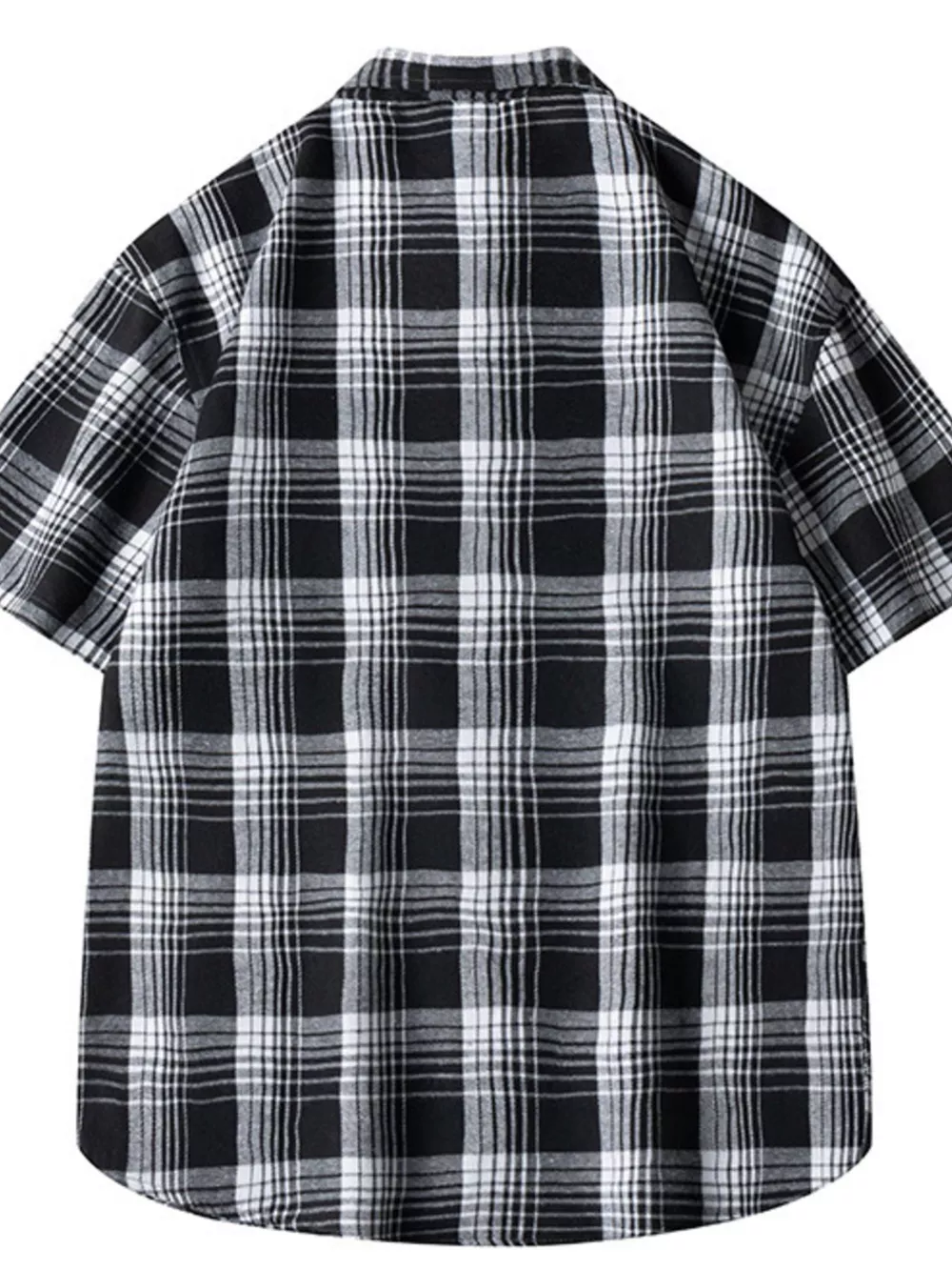 Men's Plus Size Casual Plaid Short Sleeve Shirt, image 6