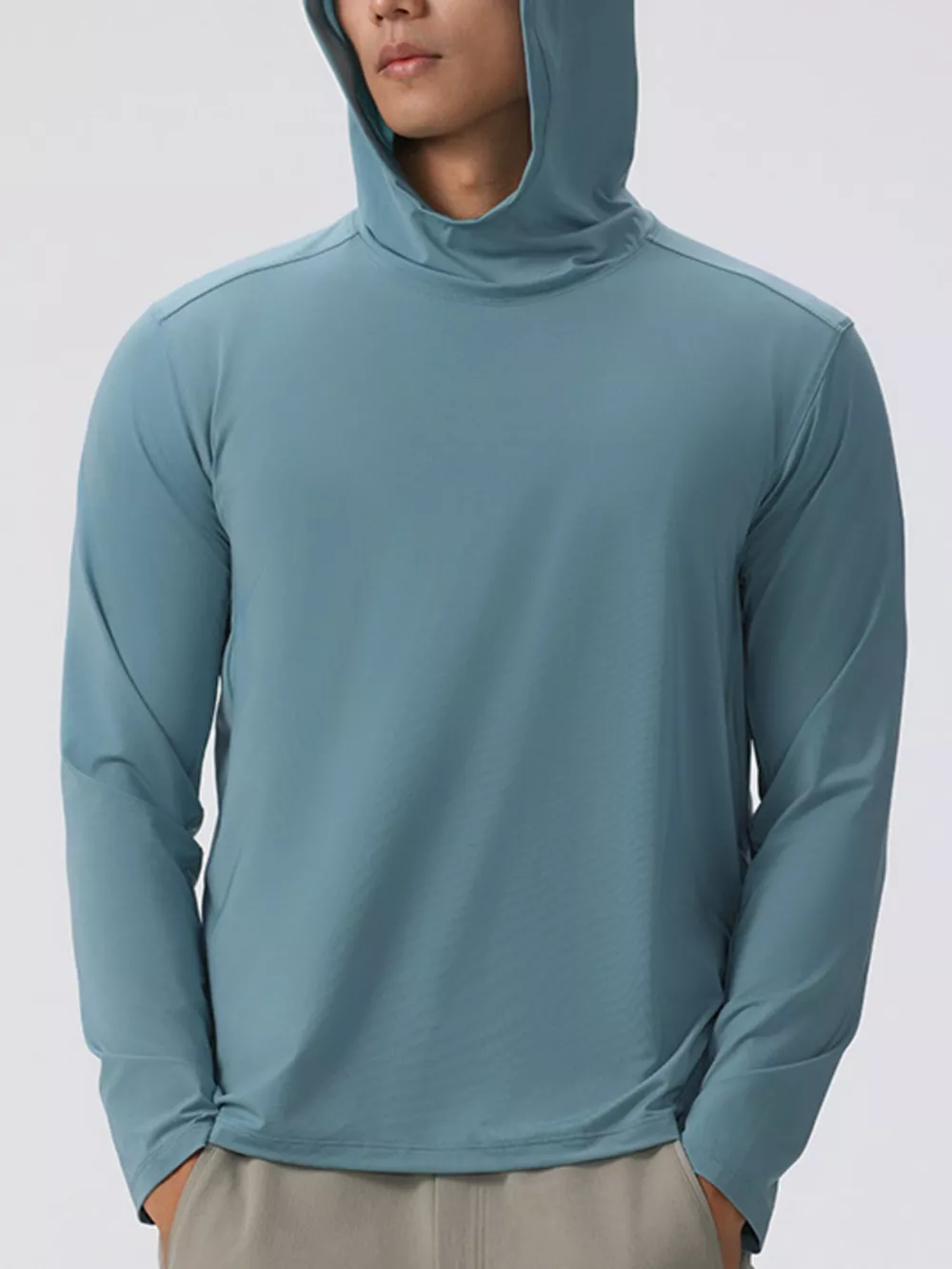 Men's Solid Color Long Sleeve Hoodie