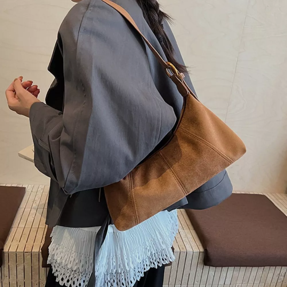 Lightweight Solid Color Shoulder Bag, image 6