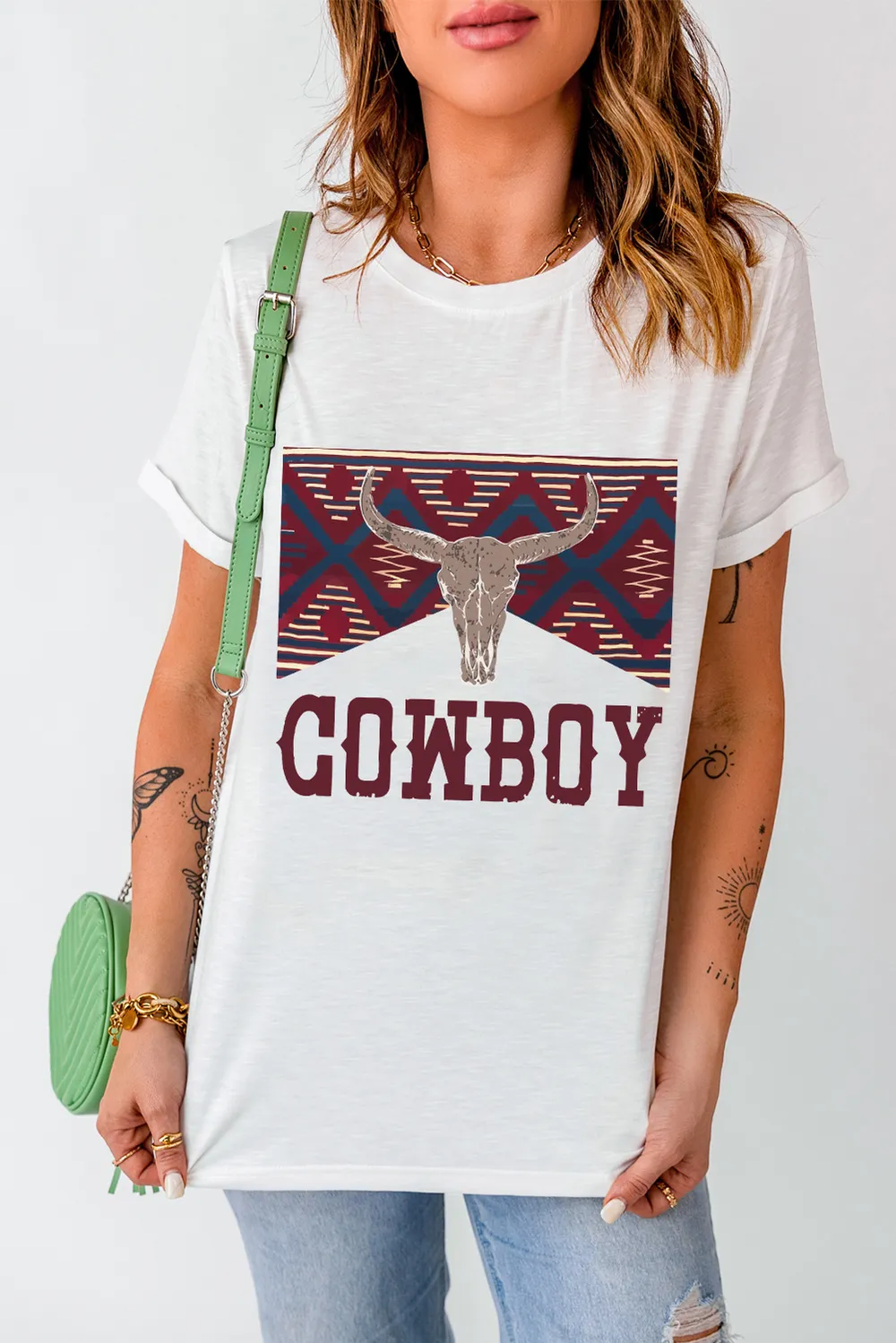 Graphic Round Neck Short Sleeve T-Shirt, image 3