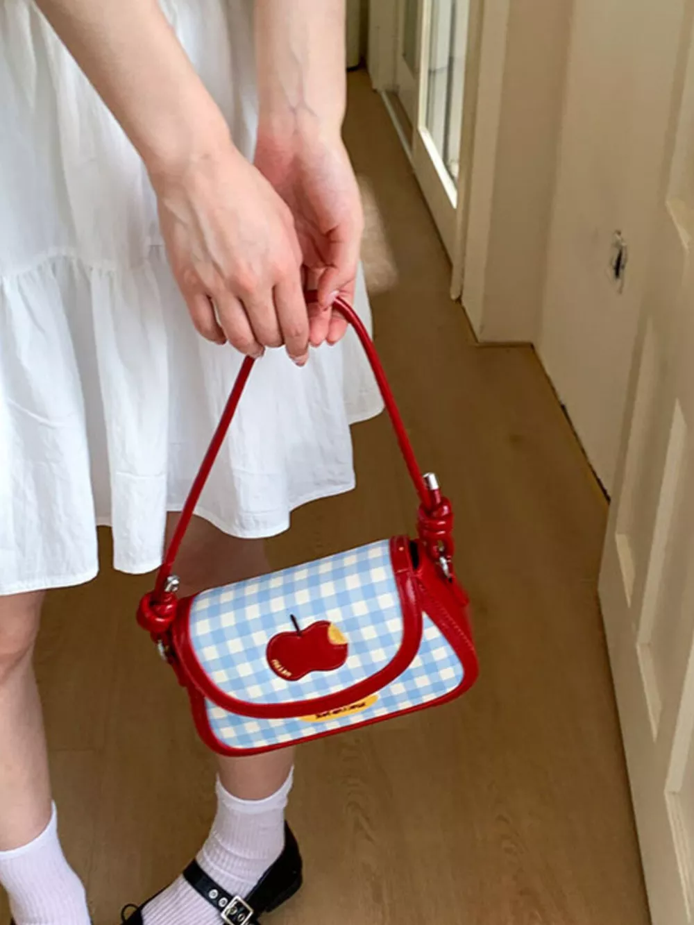 Apple Gingham Shoulder Bag, image 5