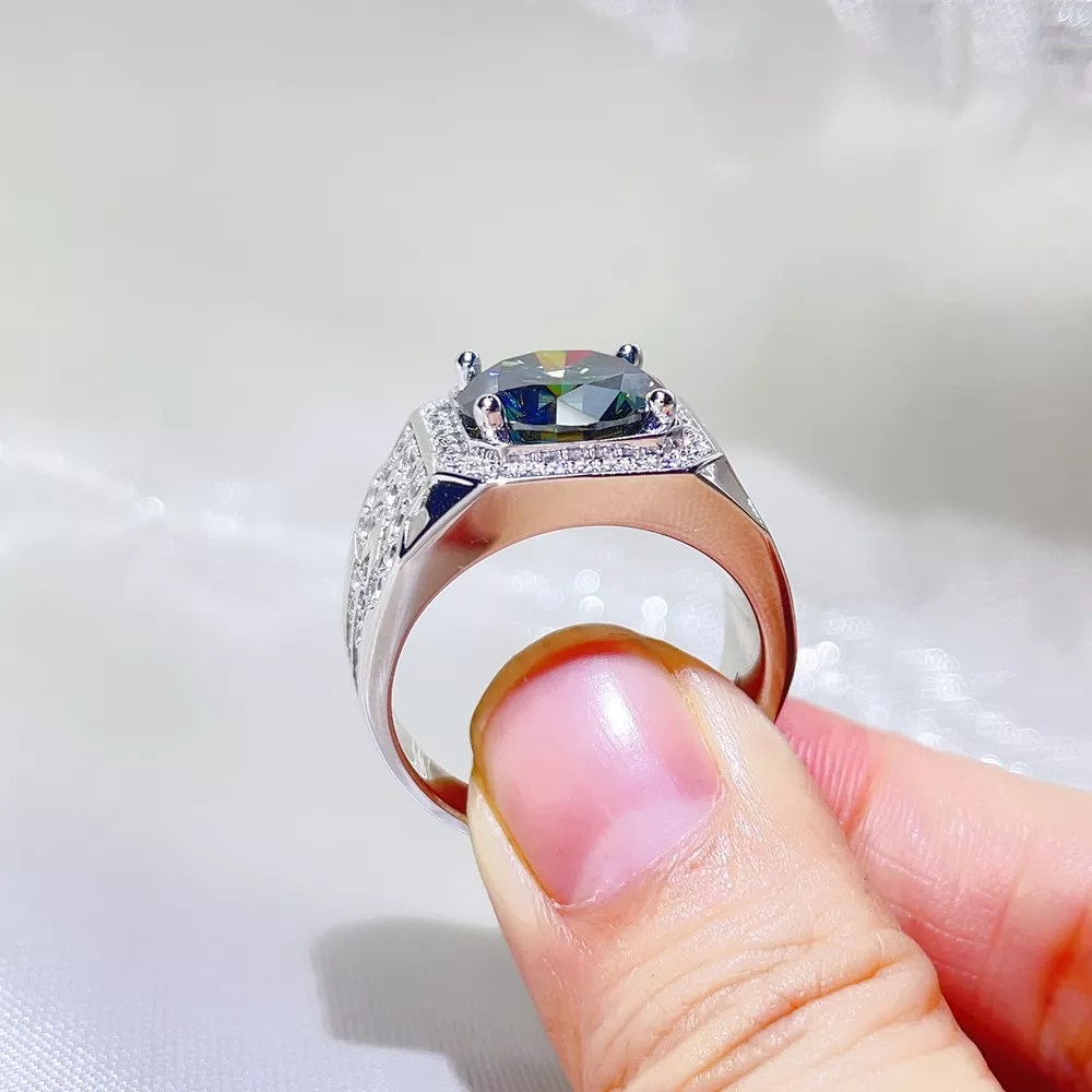 5 Carat 925 Sterling Silver Moissanite Ring, image 2
