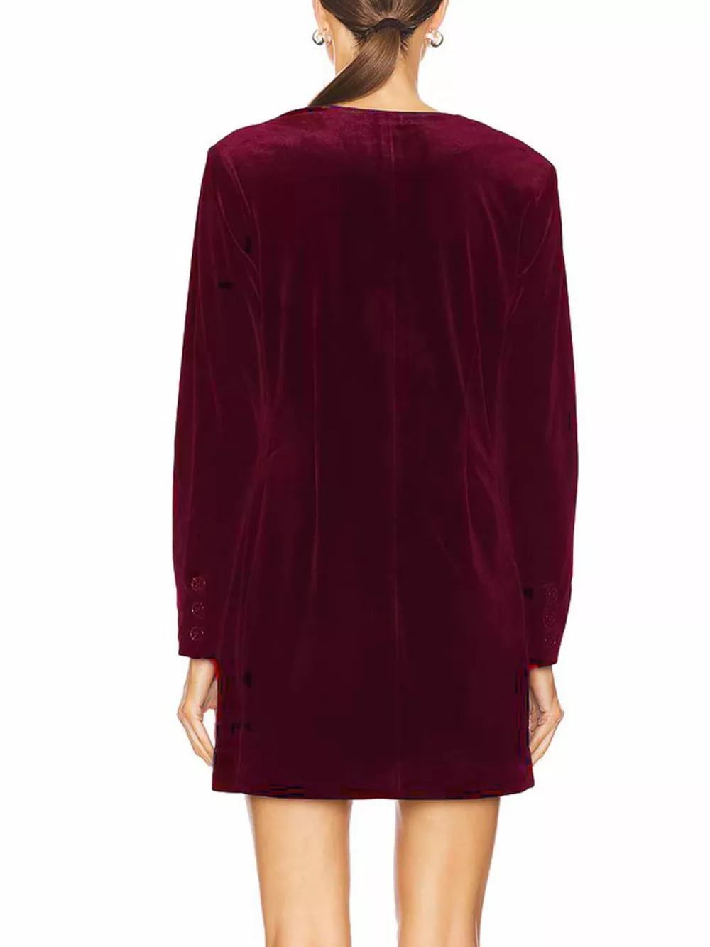 Velvet Double-Breasted Blazer Dress, image 2