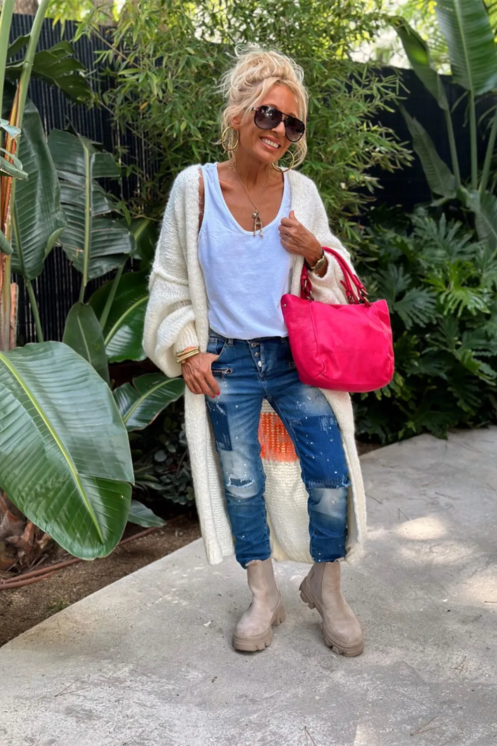 Letter Dropped Shoulder Long Sleeve Cardigan, image 15