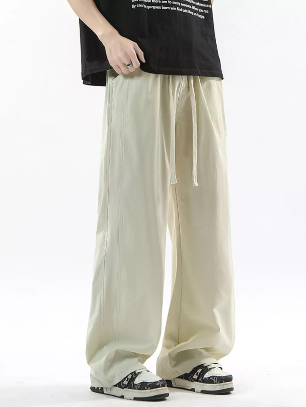 Men's Full Size Loose Fit Drawstring Wide Leg Pants Plus Size, image 10