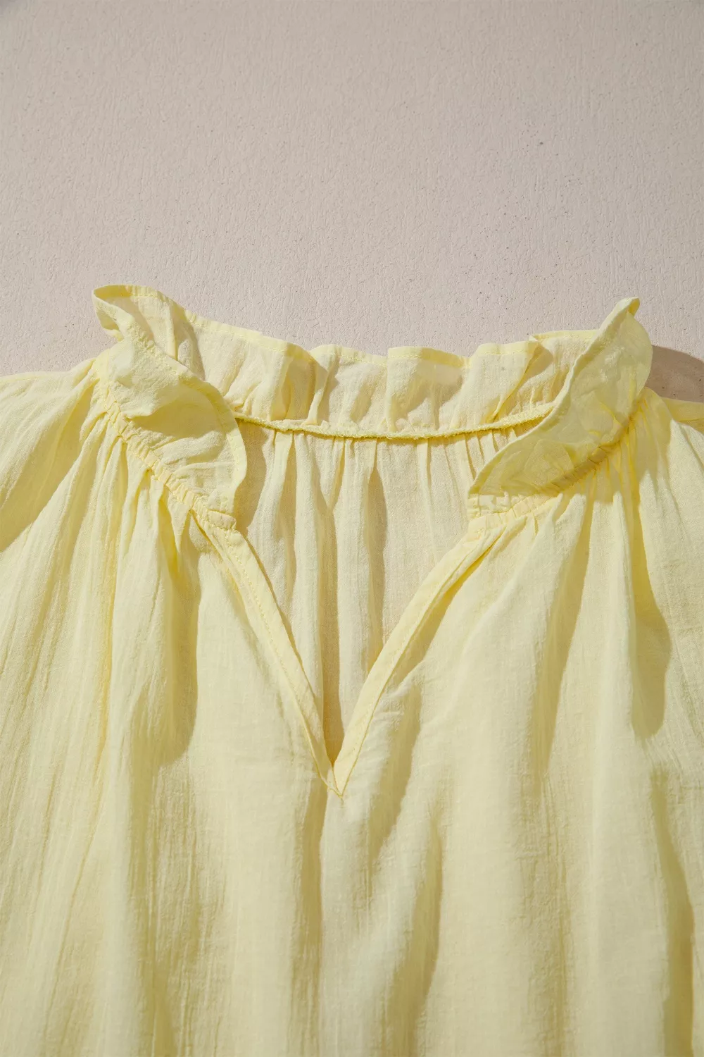 V Neck Ruffle Trim Sleeveless Shift Top, image 5