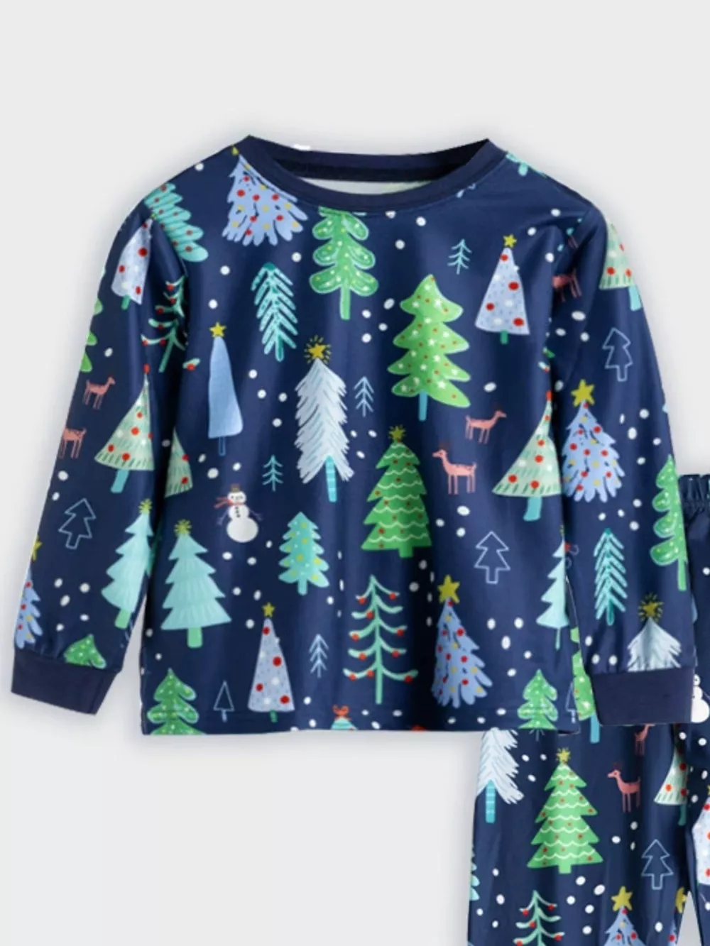 Children's Christmas Tree Print Pajama Set, image 3