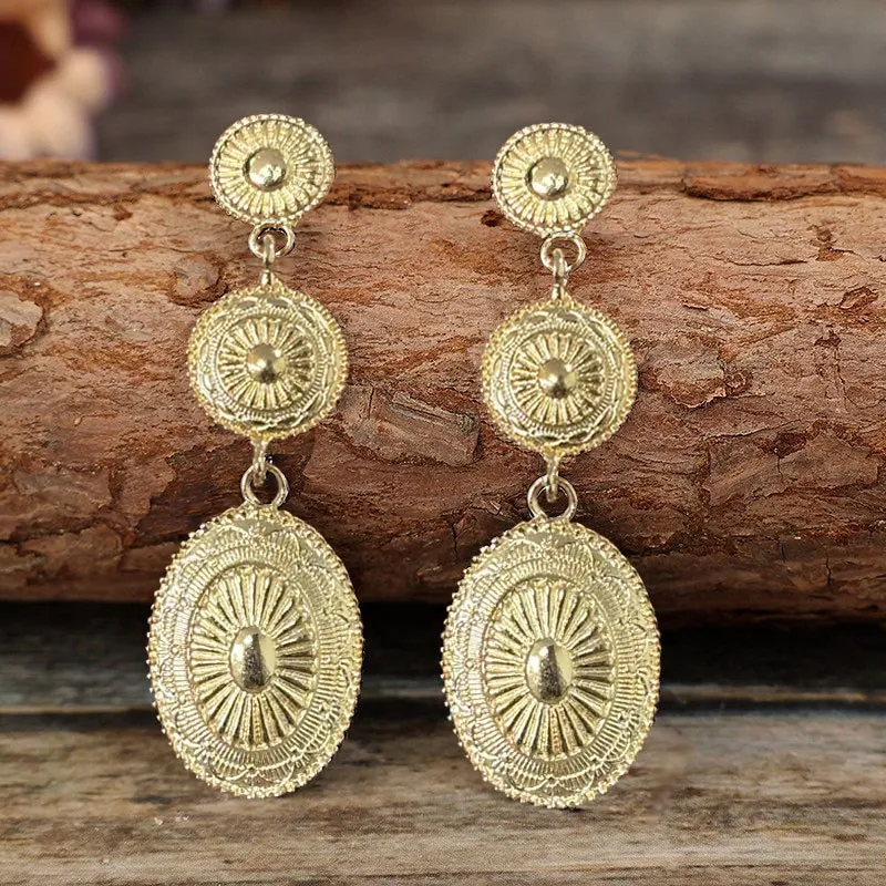 Vintage Alloy Dangle Earrings, image 2