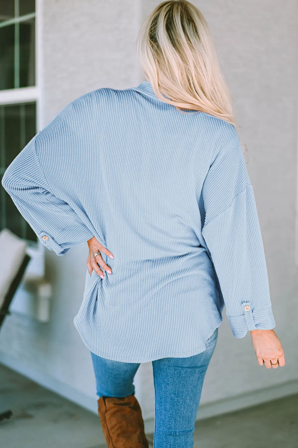 Striped Collared Neck Long Sleeve Shirt, image 11