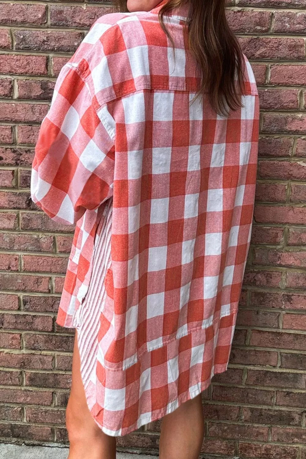 Oversized Plaid Button-Down Shirt Dress, image 2
