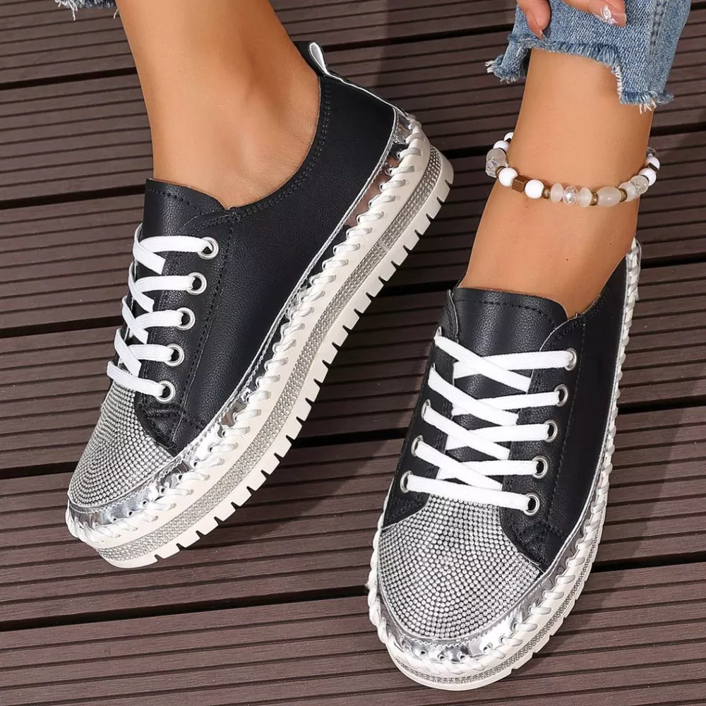 Round Toe Platform Sneakers, image 3