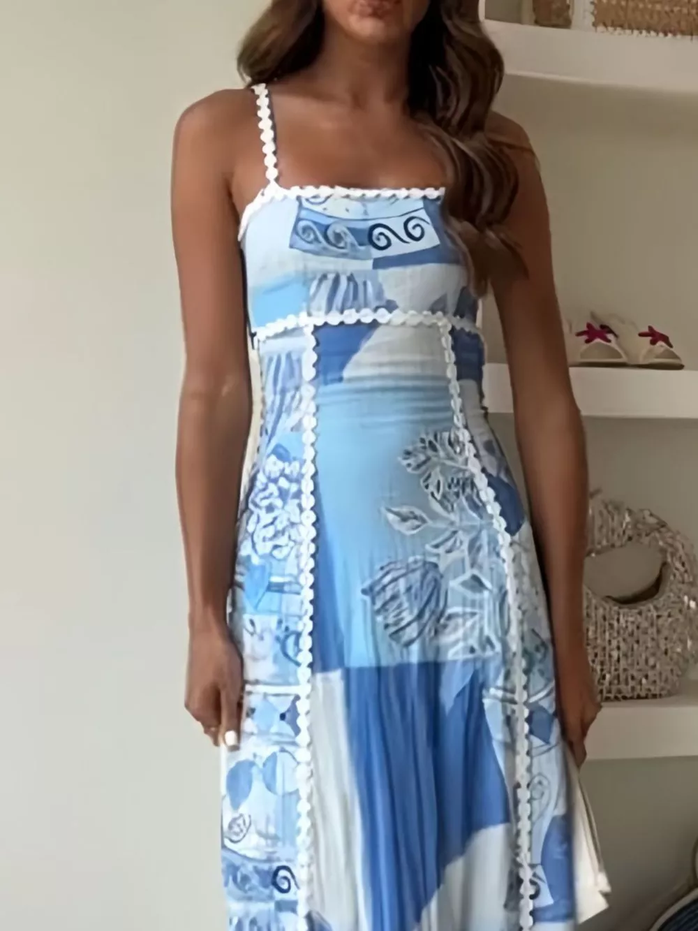 Bow Cutout Back Square Neck Maxi Dress, image 2
