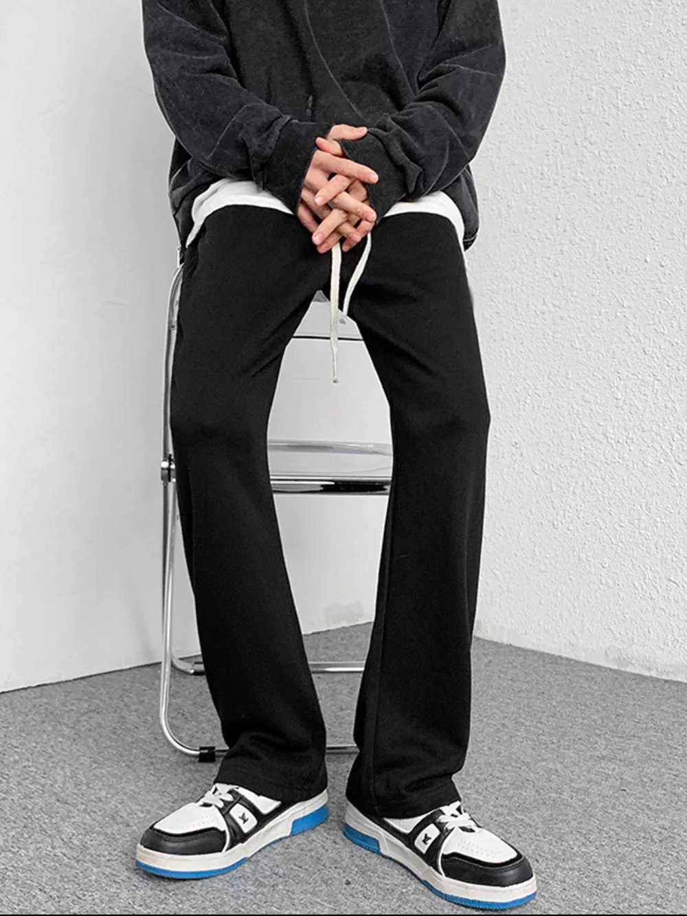 Men's Drawstring Wide Leg Pants, image 2
