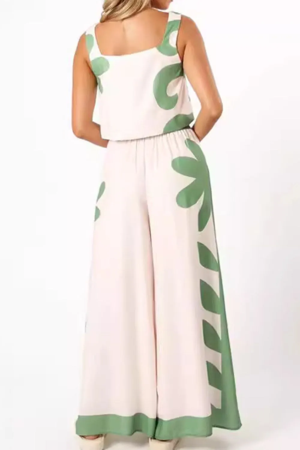 Leaf Print Tank Top and Pants Set, image 3