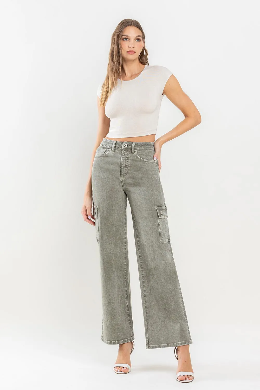90's Super High Rise Cargo Jeans, image 3