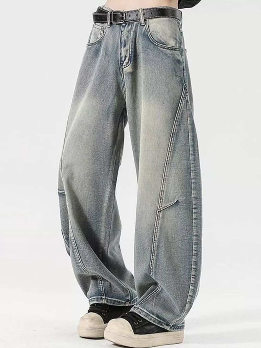Men's Full Size Washed Wide Leg Jeans Plus Size, image 7