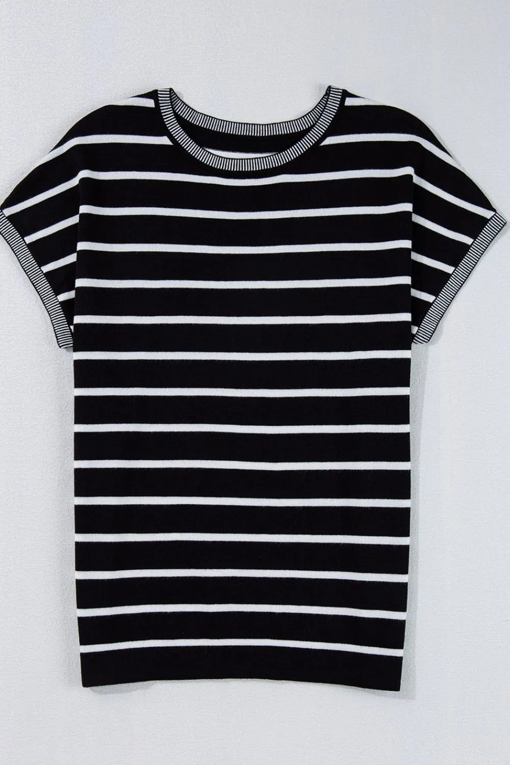 Striped Short Sleeve Knit Top, image 10