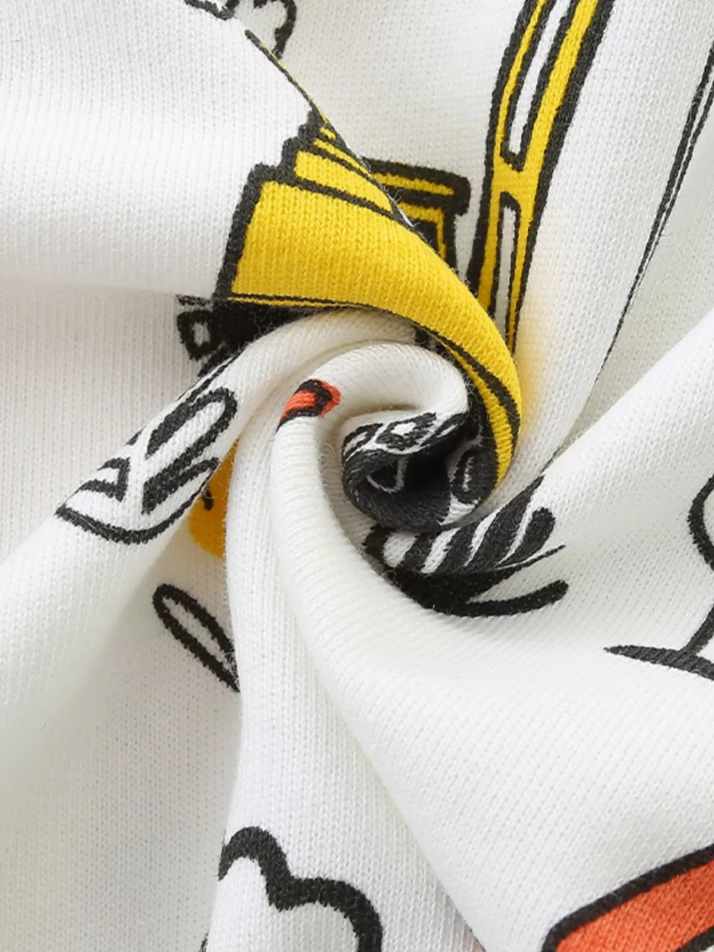 Children's Cartoon Construction Vehicle Print Zip-Up Jacket, image 4