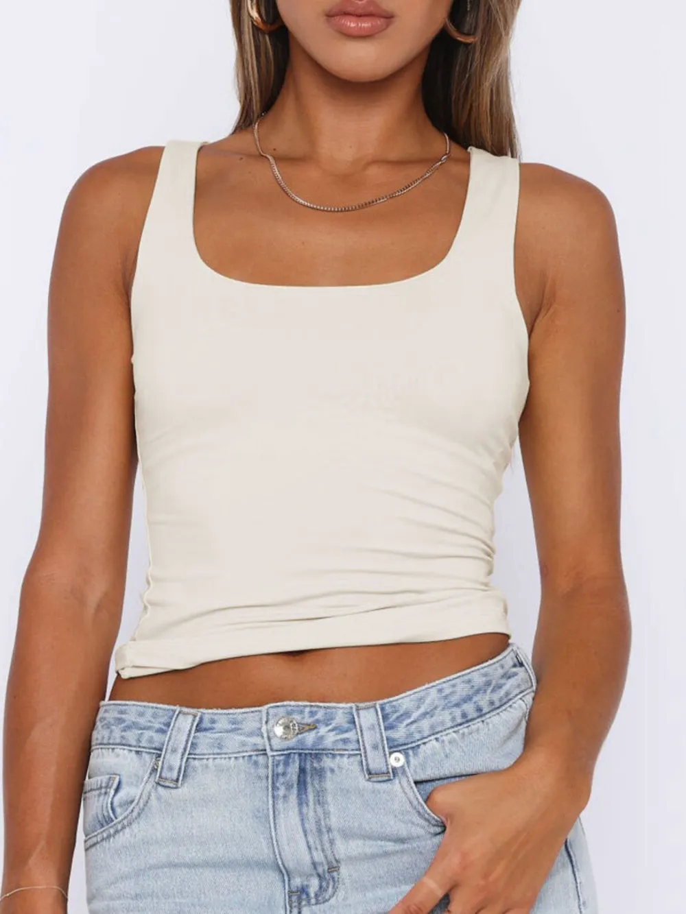 Square Neck Wide Strap Tank, image 9