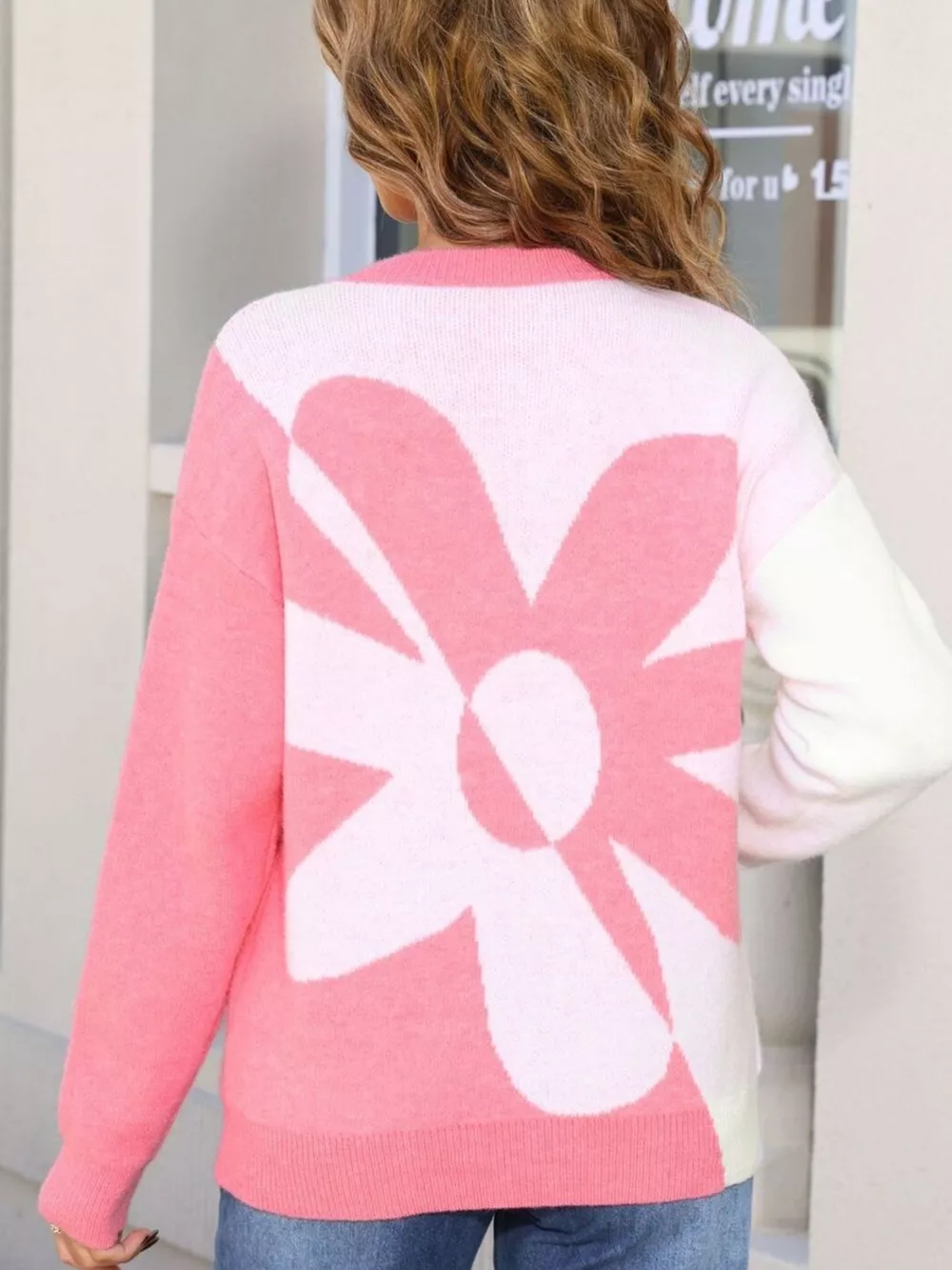 Floral Pattern Color Block Sweater, image 16