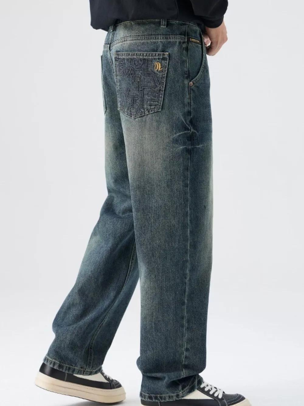Men's Washed Relaxed Fit Jeans, image 5