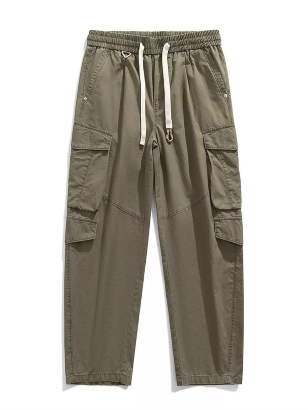 Men's Plus Size Loose Fit Cargo Pants with Drawstring, image 13