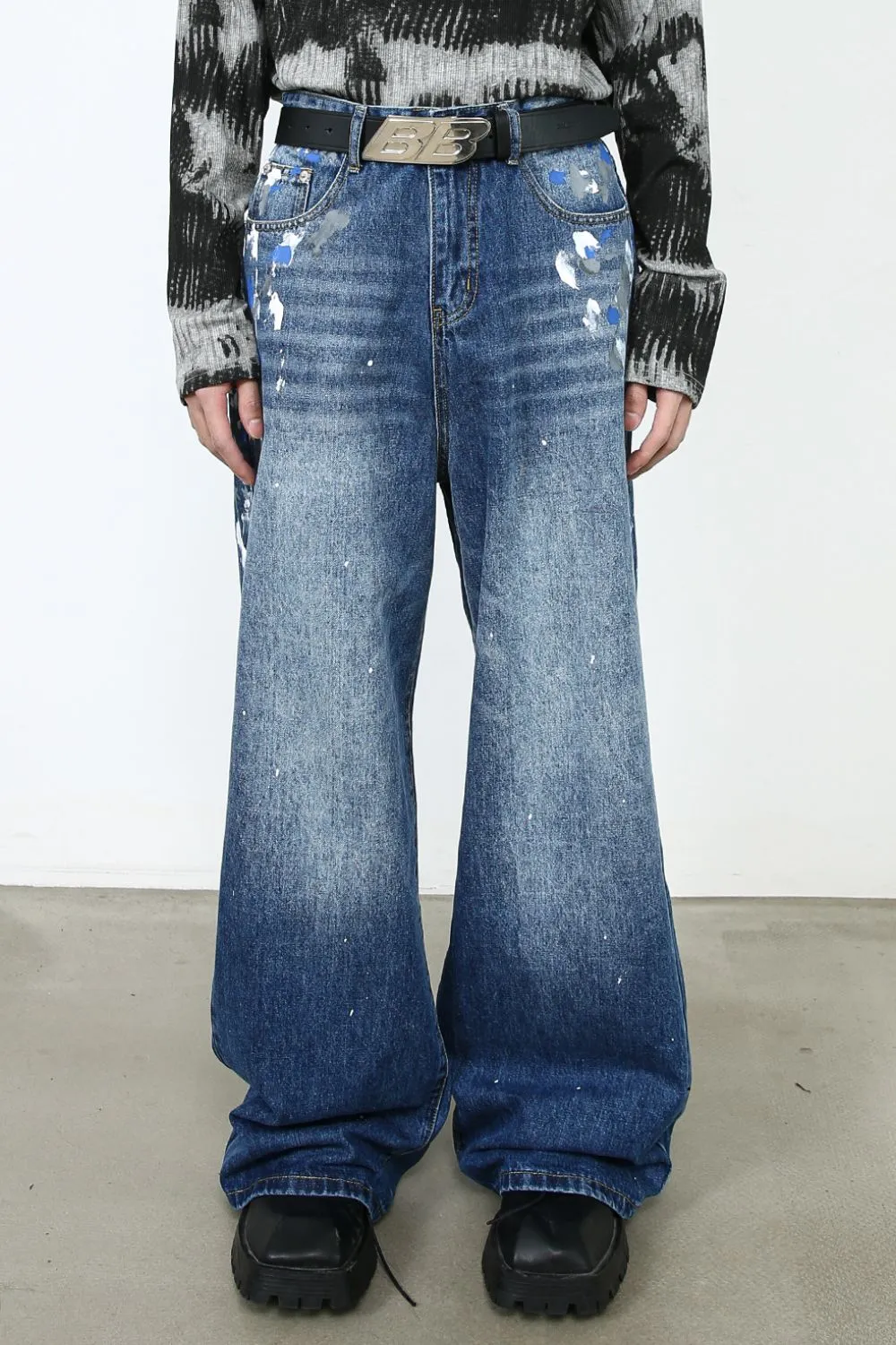 Men's Paint Wide Leg Jeans