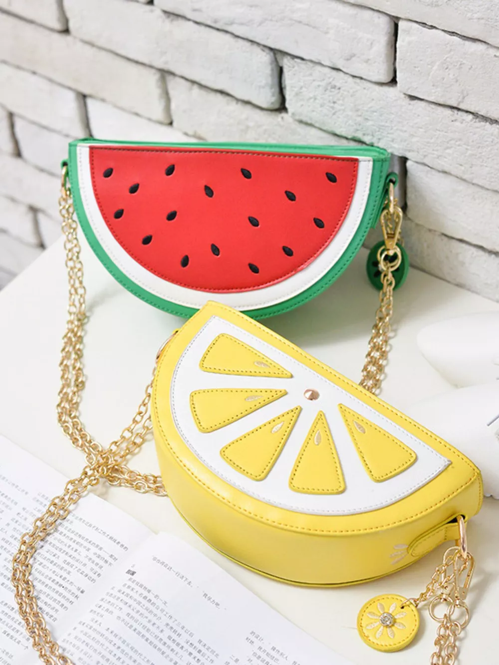 Fruit-Shaped Crossbody Bag with Chain Strap, image 2