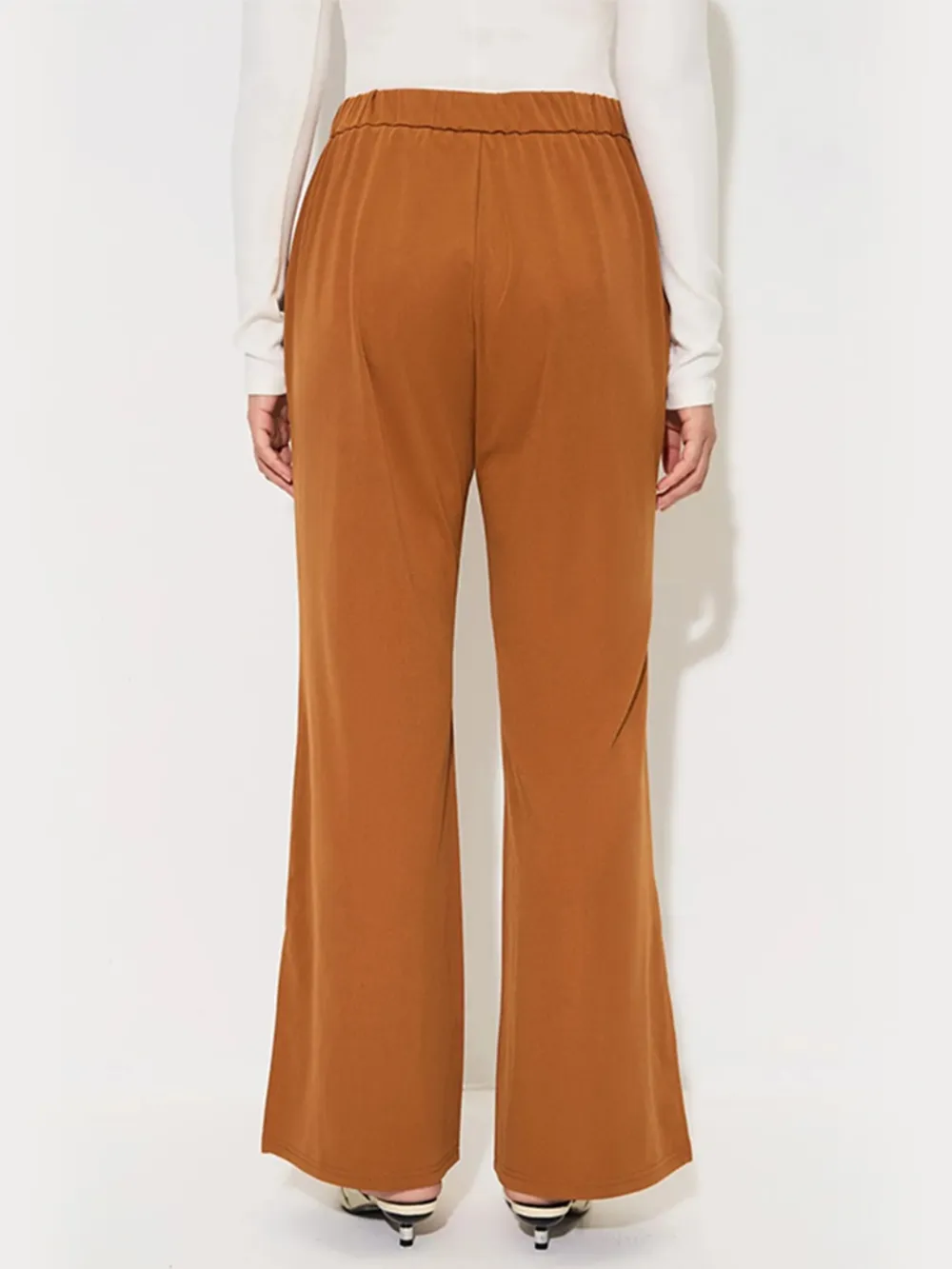 Slit Wide Leg Pants with Pockets, image 2