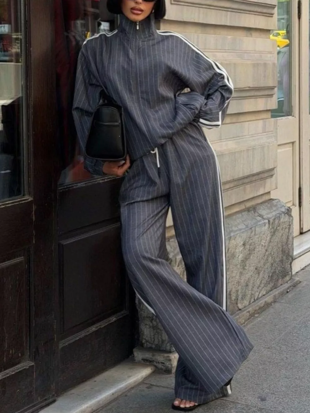 Side Stripe Zip Up Jacket and Pants Set, image 13
