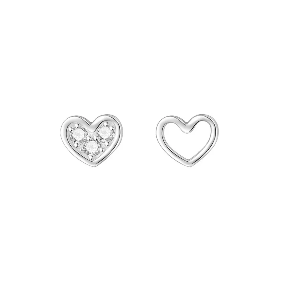 925 Sterling Silver Heart Stud Earrings, image 6