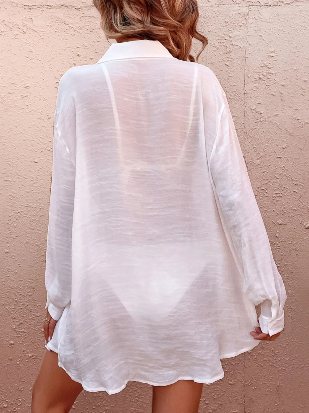 Pocketed Dropped Shoulder Cover Up, image 4