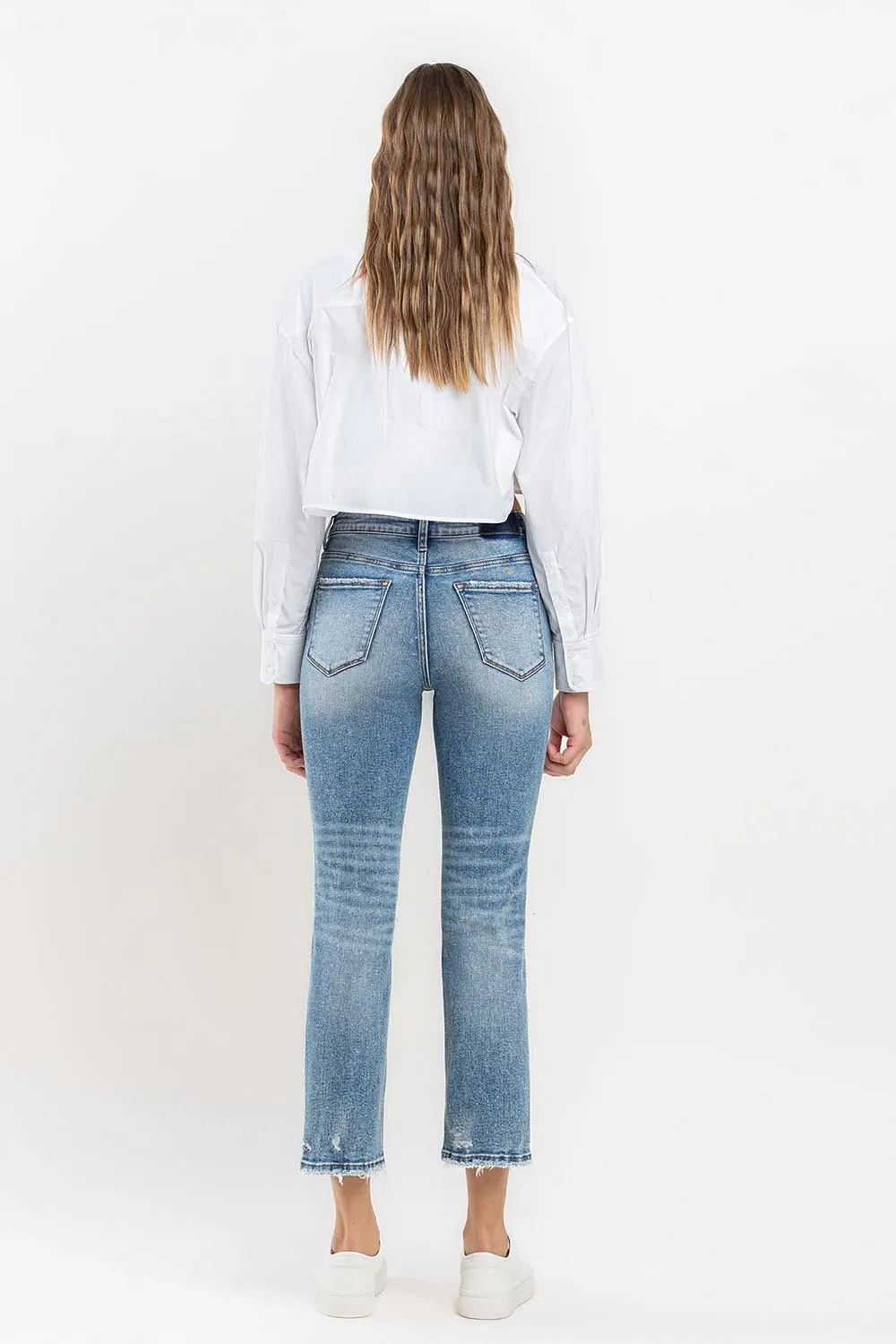 Full Size High Rise Slim Straight Jeans, image 4